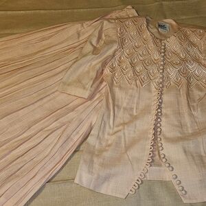 2 Piece Dress Vintage & NWT by Mr. Mort Sz.6 Pale Pink Linen